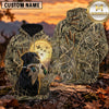 Maxcorners Golden Moonlight Waterfowl Duck Hunting Personalized Name 3D Hoodie (8 Hunting Dog Options)