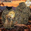 Maxcorners Golden Moonlight Waterfowl Duck Hunting Personalized Name 3D Hoodie (8 Hunting Dog Options)