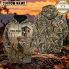 Maxcorners Rustic Hunting Cabin Duck Hunting Dog Personalized Name 3D Hoodie (8 Hunting Dog Options)