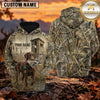 Maxcorners Rustic Hunting Cabin Duck Hunting Dog Personalized Name 3D Hoodie (8 Hunting Dog Options)