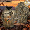 Maxcorners Rustic Hunting Cabin Duck Hunting Dog Personalized Name 3D Hoodie (8 Hunting Dog Options)