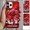 Maxcorners Bowling Phone Case Muscular Ball Character Sunglasses Flexing Biceps Shattered Pins Smoke Graffiti Personalized Name Multi Options Cover (7 Colors)