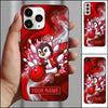 Maxcorners Bowling Phone Case Cute Penguin Mascot Jacket Throwing Ball Shattered Pins Ice Frost Personalized Name Multi Options Cover (7 Colors)