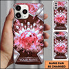 axcorners Bowling Phone Case Crystal Faceted Ball Ice Frost Pins Shattered Wall Metallic Frame Personalized Name Multi Options Cover (7 Colors)