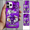 Maxcorners Bowling Phone Case Cool Ball Character Sunglasses Holding Beer Glass Pins Splash Brick Wall Personalized Name Multi Options Cover (7 Colors)