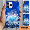 Maxcorners Bowling Phone Case Frost Ice Ball Pins Strike Smoke Camouflage Camo Pattern Shards Personalized Name Multi Options Cover (7 Colors)