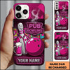 Maxcorners Bowling Phone Case Pin Character Shirt Glass Beer Mug Ball Pub Neon Sign Graffiti Wall Personalized Name Multi Options Cover (7 Colors)