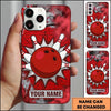 Maxcorners Bowling Phone Case Cartoon Ball Pins Strike Splash Smoke Clouds Graffiti Brick Wall Background Personalized Name Multi Options Cover (7 Colors)