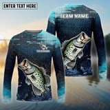 Maxcorners Customize Name Crappie Fishing Sky Blue Black Shirt
