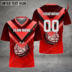 Maxcorners Volleyball Color Options Personalized Name V-neck T-Shirt