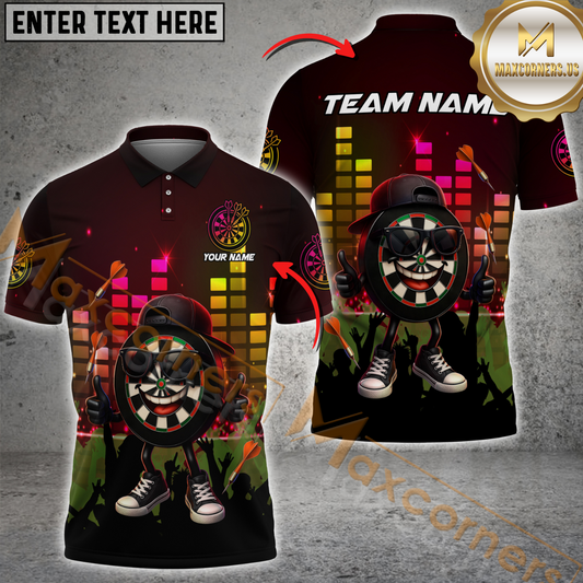Maxcorners Darts Target Hero Night Club Multicolor Options Personalized Name, Team Name 3D Shirt (4 Colors)