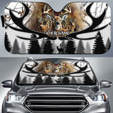 Maxcorners Deer Hunting Camo Pattern Custom Name All Over Printed 3D Car Sun Shade