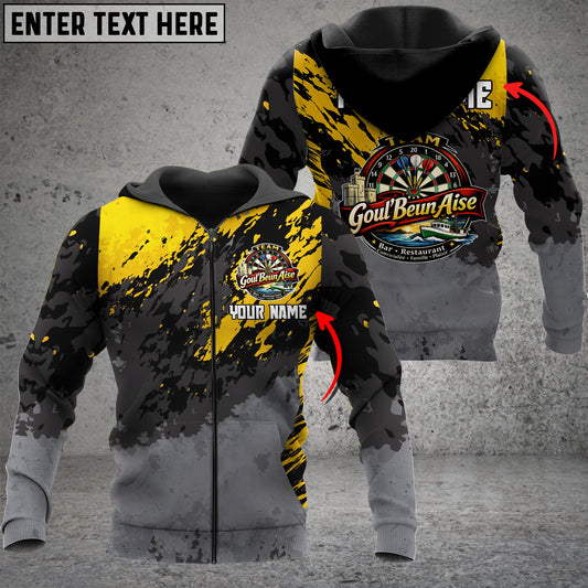 Maxcorners Yellow Goul' BeunAise Darts Logo Custom Hoodie For Julien