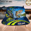 Maxcorners Fishing Skeleton Angler Neon Action Personalized Name 3D Bucket Hat (12 Fish Species)