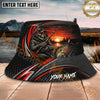 Maxcorners Fishing Skeleton Angler Sunset Strike Personalized Name 3D Bucket Hat (12 Fish Species)