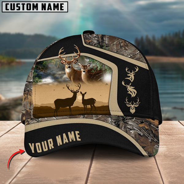 Maxcorners Premium Couple Deer Hunting Buck& Doe Collab Artist Classic Personalized Cap