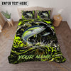Maxcorners Fishing Neon Green Splash Personalized Name Unisex 3D Bedding Set