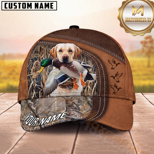 Maxcorners Duck Hunting Dog Pintail Retriever Marsh Camo Multiple Options Personalized Name Hunting Cap