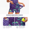 Maxcorners Pickleball Sleeveless Zipper Sports Dress Set Halloween Skull & Bat Pattern