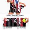 Maxcorners Pickleball Sleeveless Zipper Sports Dress Set Puerto Rico Flag Coqui Frog Print
