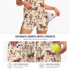 Maxcorners Pickleball Sleeveless Zipper Sports Dress Set Western Horse Racing Cactus Print