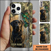 Maxcorners Camouflage Forest Portrait Duck Hunting Multiple Dog Breeds Personalized Name Phone Case