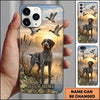 Maxcorners Sunset Marshland Silhouette Duck Hunting Multiple Dog Breeds Personalized Name Phone Case