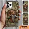 Maxcorners Flying Mallard Retriever Badge Duck Hunting Multiple Dog Breeds Personalized Name Phone Case