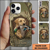Maxcorners Flying Mallard Retriever Badge Duck Hunting Multiple Dog Breeds Personalized Name Phone Case