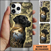 Maxcorners Camo Sunset Retriever Profile Duck Hunting Multiple Dog Breeds Personalized Name Phone Case