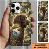 Maxcorners Camo Sunset Retriever Profile Duck Hunting Multiple Dog Breeds Personalized Name Phone Case