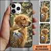 Maxcorners Camo Sunset Retriever Profile Duck Hunting Multiple Dog Breeds Personalized Name Phone Case