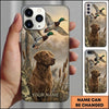 Maxcorners Golden Marshland Duck Flight Duck Hunting Multiple Dog Breeds Personalized Name Phone Case