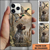 Maxcorners Golden Marshland Duck Flight Duck Hunting Multiple Dog Breeds Personalized Name Phone Case