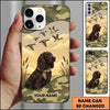 Maxcorners Minimal Camo Retriever Silhouette Duck Hunting Multiple Dog Breeds Personalized Name Phone Case