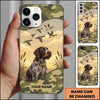 Maxcorners Minimal Camo Retriever Silhouette Duck Hunting Multiple Dog Breeds Personalized Name Phone Case