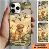 Maxcorners Minimal Camo Retriever Silhouette Duck Hunting Multiple Dog Breeds Personalized Name Phone Case