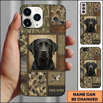 Maxcorners Rustic Hunting Patchwork Duck Hunting Multiple Dog Breeds Personalized Name Phone Case