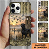 Maxcorners Camo Marshland Hunting Scene Duck Hunting Multiple Dog Breeds Personalized Name Phone Case