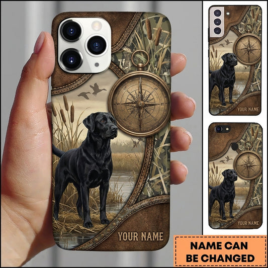 Maxcorners Vintage Hunting Compass Duck Hunting Multiple Dog Breeds Personalized Name Phone Case