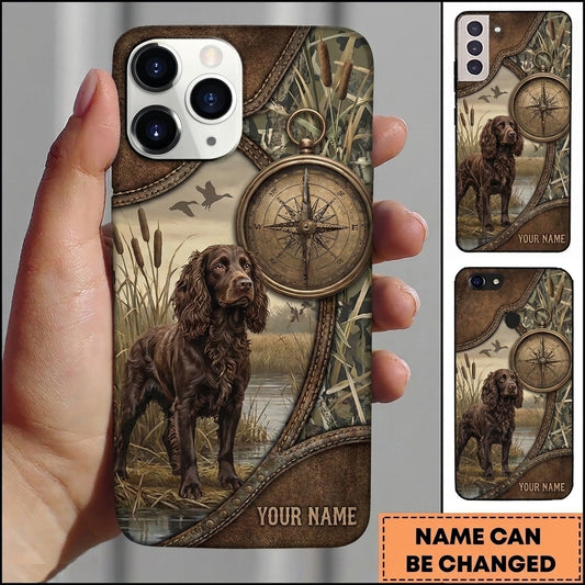 Maxcorners Vintage Hunting Compass Duck Hunting Multiple Dog Breeds Personalized Name Phone Case