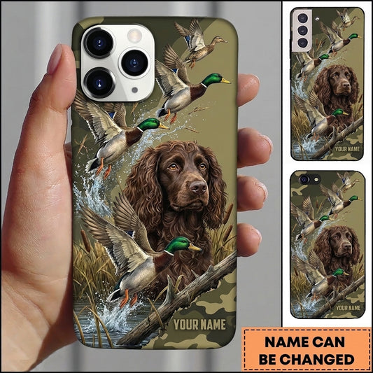 Maxcorners Dynamic Flying Ducks Splash Duck Hunting Multiple Dog Breeds Personalized Name Phone Case