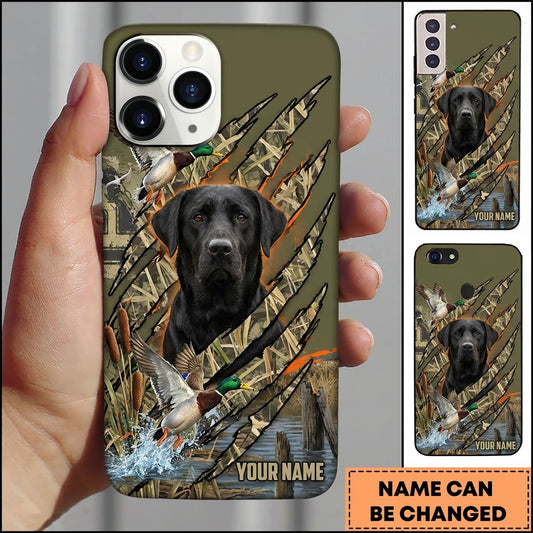 Maxcorners Realtree Inspired Retriever Portrait Duck Hunting Multiple Dog Breeds Personalized Name Phone Case