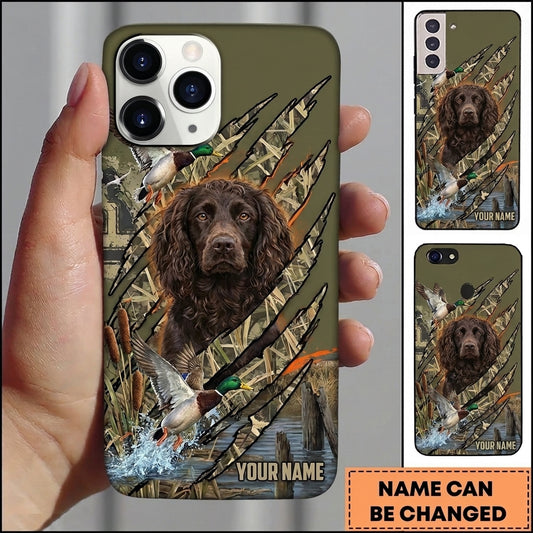 Maxcorners Realtree Inspired Retriever Portrait Duck Hunting Multiple Dog Breeds Personalized Name Phone Case