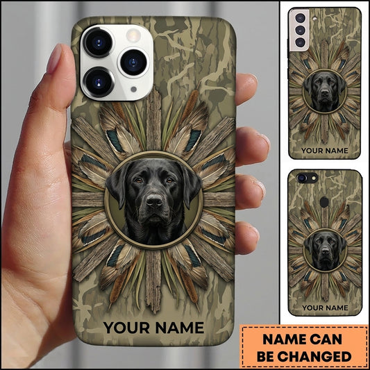 Maxcorners Vintage Feathered Retriever Medallion Duck Hunting Multiple Dog Breeds Personalized Name Phone Case