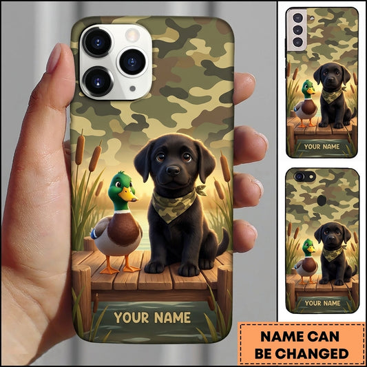 Maxcorners Cute Retriever Duck Companion Duck Hunting Multiple Dog Breeds Personalized Name Phone Case