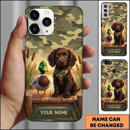 Maxcorners Cute Retriever Duck Companion Duck Hunting Multiple Dog Breeds Personalized Name Phone Case