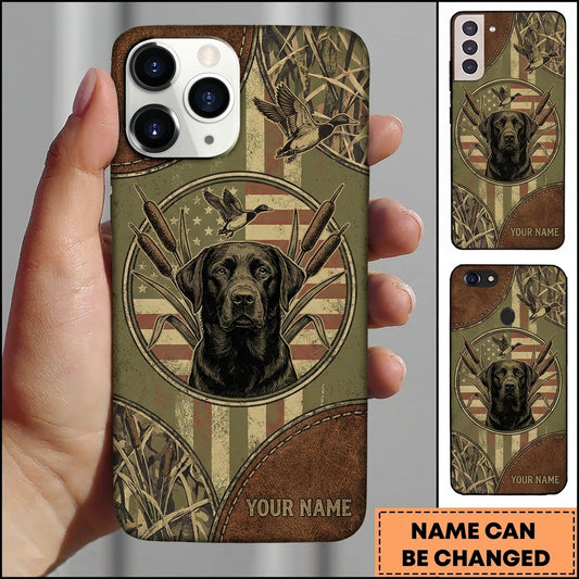 Maxcorners Vintage Compass Retriever Emblem Duck Hunting Multiple Dog Breeds Personalized Name Phone Case