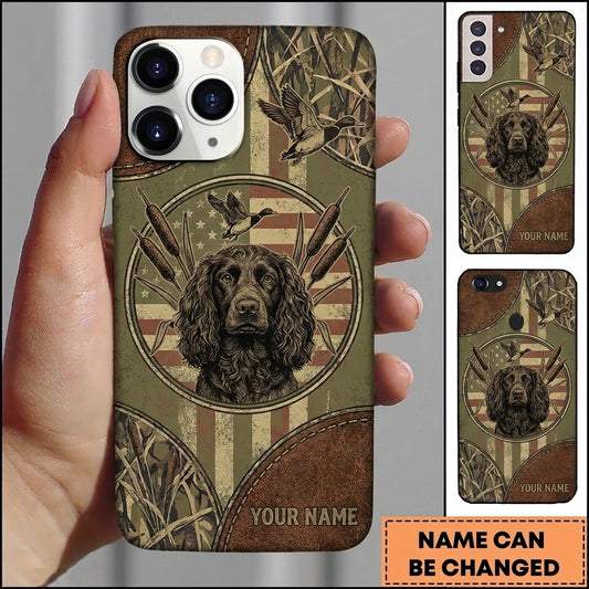 Maxcorners Vintage Compass Retriever Emblem Duck Hunting Multiple Dog Breeds Personalized Name Phone Case