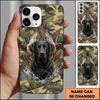 Maxcorners Camo Flying Ducks Splash Duck Hunting Multiple Dog Breeds Personalized Name Phone Case